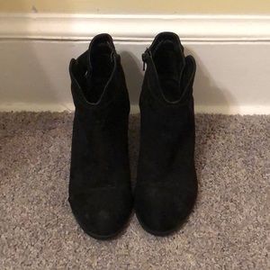 Black Faux Suede Booties